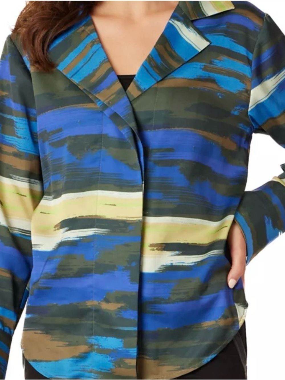 Adrienne Landau Onyx Women's Button Front Blouse